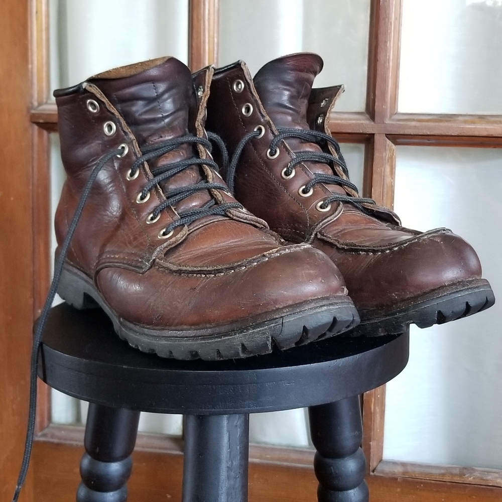 Red Wing Brown Moc Toe Boots